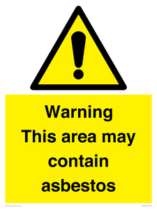 Warning This area may contain asbestos